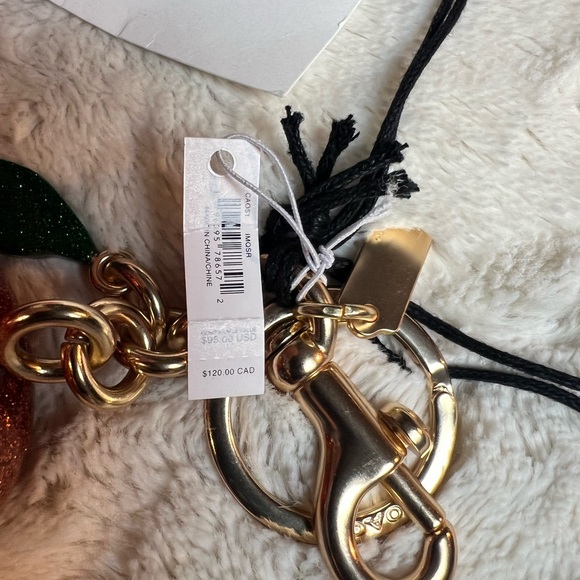 Coach Sparkling Brown Apple Keychain - Picture 2 of 3